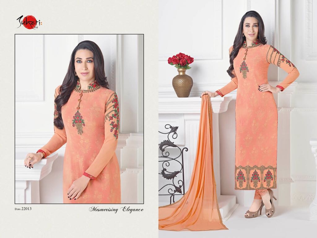 Charishmatic Karishma By Suhati Fab 22005 To 22013 Series Designer Beautiful Fancy Colorful Wedding Collection Faux Georgette Embroidered Dresses At Wholesale Price