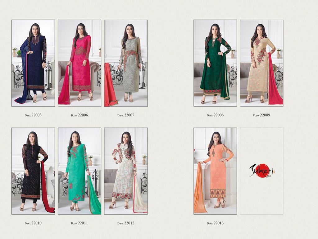 Charishmatic Karishma By Suhati Fab 22005 To 22013 Series Designer Beautiful Fancy Colorful Wedding Collection Faux Georgette Embroidered Dresses At Wholesale Price