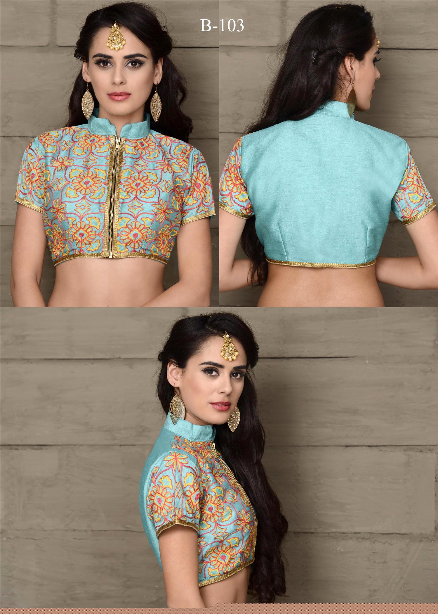 Designer Blouse Vol-1 By Varsiddhi Fashions 101 To 111 Series Beautiful Stylish Designer Embroidered Banglori Silk Blouse At Wholesale Price
