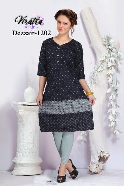 Dezzair Vol-12 By Viratra Tex 1201 To 1206 Series Stylish Beautiful Colorful Fancy Casual Wear & Ethnic Wear Denim Kurtis At Wholesale Price