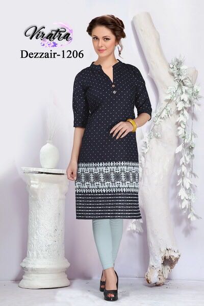 Dezzair Vol-12 By Viratra Tex 1201 To 1206 Series Stylish Beautiful Colorful Fancy Casual Wear & Ethnic Wear Denim Kurtis At Wholesale Price