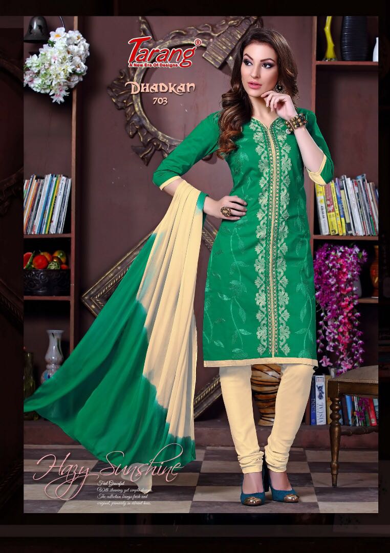 Dhadkan By Tarang 701 To 711 Series Patiyala Suits Stylish Colorful Beautiful Fancy Party Wear & Ethnic Wear Cotton Dresses At Wholesale Price