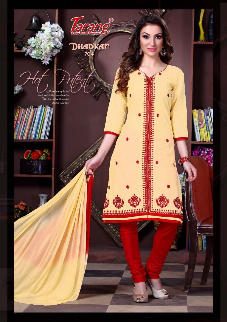 Dhadkan By Tarang 701 To 711 Series Patiyala Suits Stylish Colorful Beautiful Fancy Party Wear & Ethnic Wear Cotton Dresses At Wholesale Price