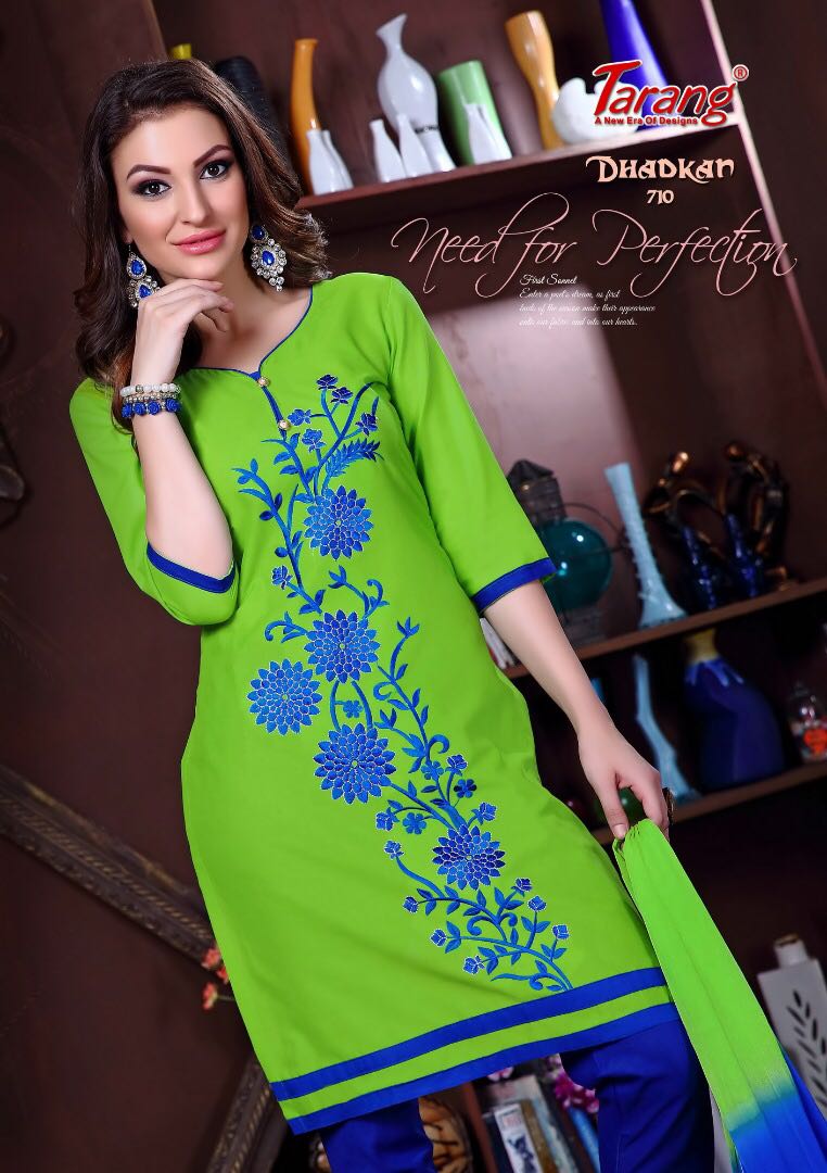 Dhadkan By Tarang 701 To 711 Series Patiyala Suits Stylish Colorful Beautiful Fancy Party Wear & Ethnic Wear Cotton Dresses At Wholesale Price