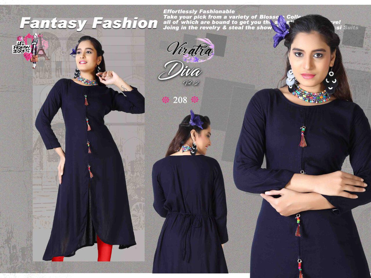Diva Vol-2 By Viratra Tex 201 To 210 Series Stylish Beautiful Colorful Fancy Casual Wear & Ethnic Wear Rayon Cotton Printed Kurtis At Wholesale Price
