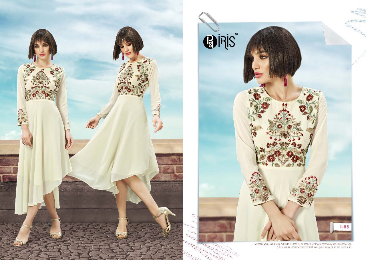 Dyna By Iris 55 To 64 Series Designer Colorful Beautiful Stylish Fancy Party Wear & Ethnic Wear Georgette Kurtis At Wholesale Price