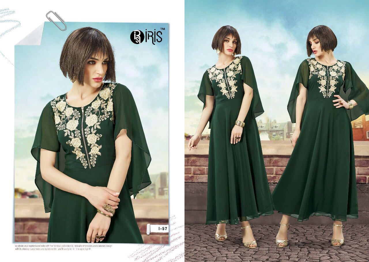 Dyna By Iris 55 To 64 Series Designer Colorful Beautiful Stylish Fancy Party Wear & Ethnic Wear Georgette Kurtis At Wholesale Price