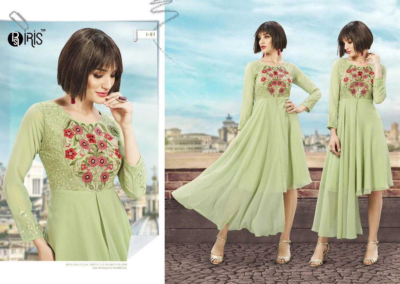 Dyna By Iris 55 To 64 Series Designer Colorful Beautiful Stylish Fancy Party Wear & Ethnic Wear Georgette Kurtis At Wholesale Price