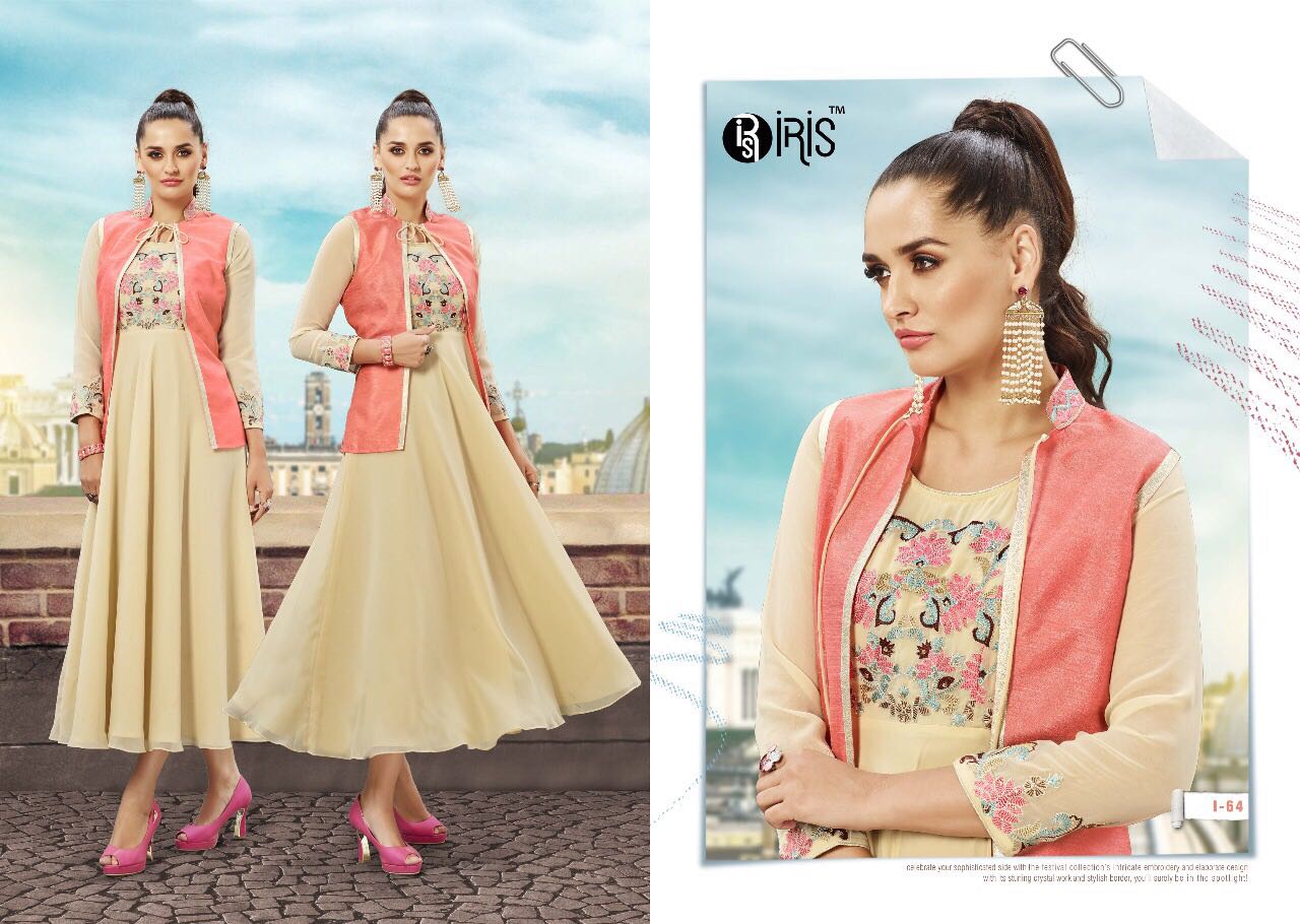 Dyna By Iris 55 To 64 Series Designer Colorful Beautiful Stylish Fancy Party Wear & Ethnic Wear Georgette Kurtis At Wholesale Price