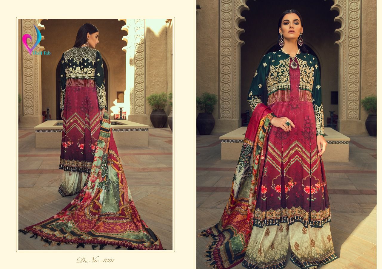 Elan Satin Cotton By Viksit Fab 1001 To 1006 Series Designer Colorful Beautiful Pakistani Suits Party Wear & Casual Wear Glace Cotton Dresses At Wholesale Price