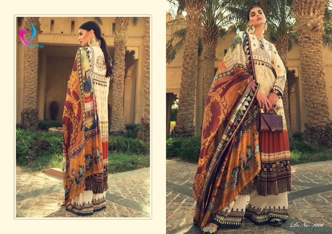 Elan Satin Cotton By Viksit Fab 1001 To 1006 Series Designer Colorful Beautiful Pakistani Suits Party Wear & Casual Wear Glace Cotton Dresses At Wholesale Price