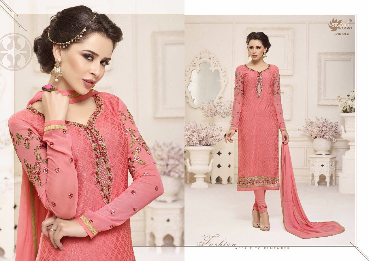 Elegant Brasso Vol-12 By Aadesh Dresses 12001 To 12006 Series Designer Indian Beautiful Party Wear & Occasional Wear Georgette & Brasso Embroidered Dresses At Wholesale Price