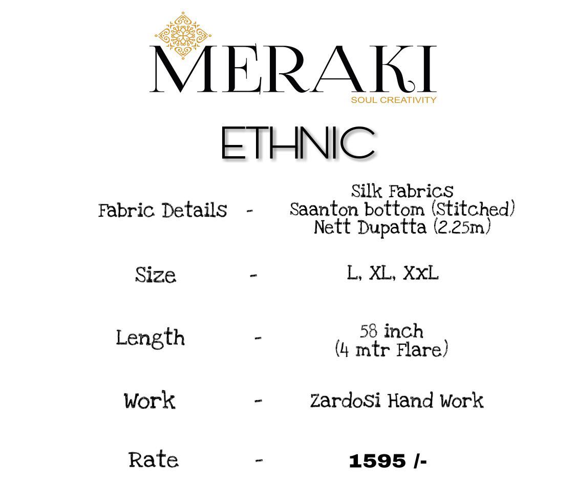 Ethnic By Meraki 4007 To 4012 Series Designer Stylish Beautiful Fancy Colorful Party Wear & Occasional Wear Silk Embroidered Dresses At Wholesale Price