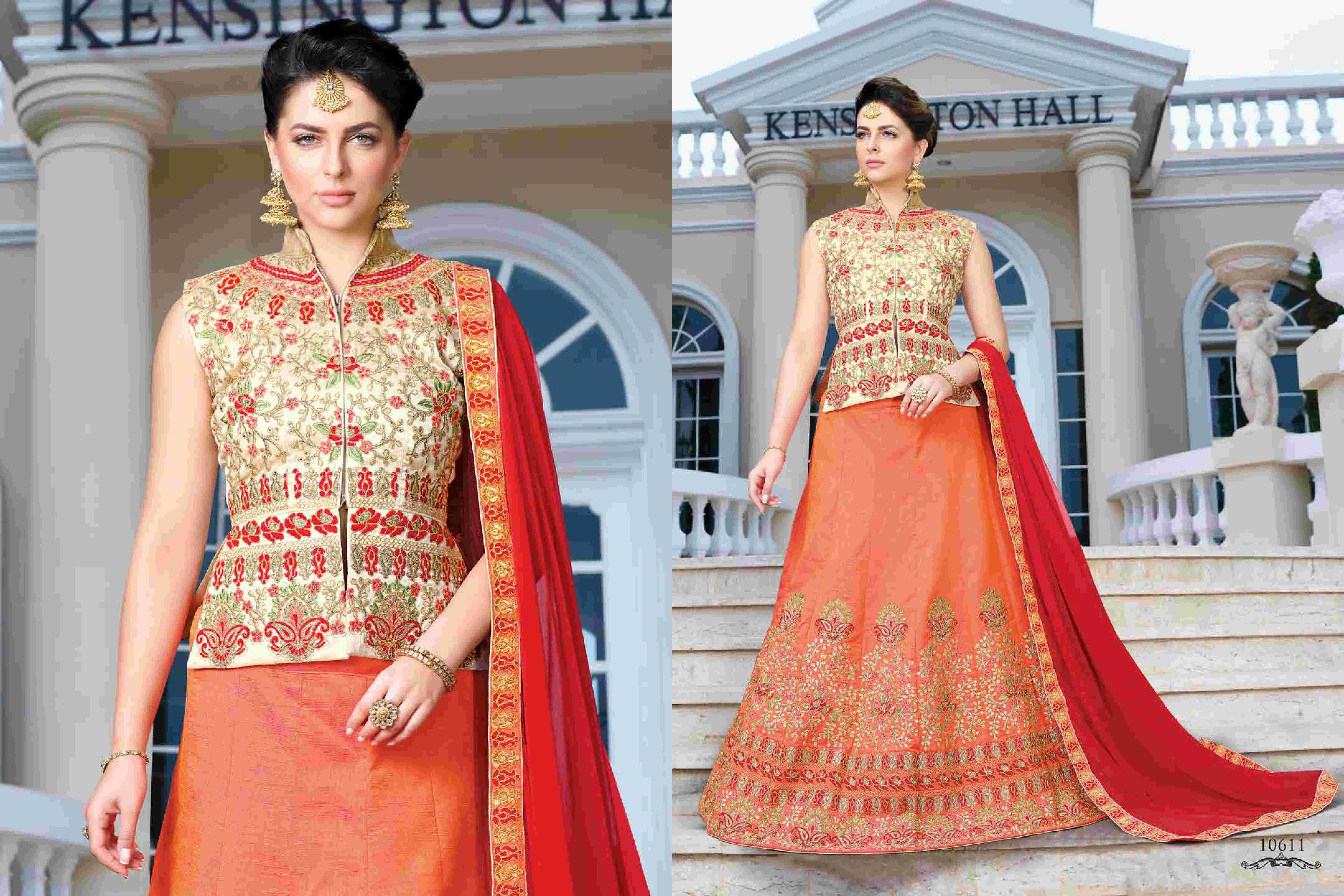 Fashion Sutra By Riddhoo Fashion 10611 To 10618 Series Designer Wedding Collection Beautiful Stylish Fancy Colorful Party Wear & Occasional Wear Georgette Embroidered Lehengas At Wholesale Price