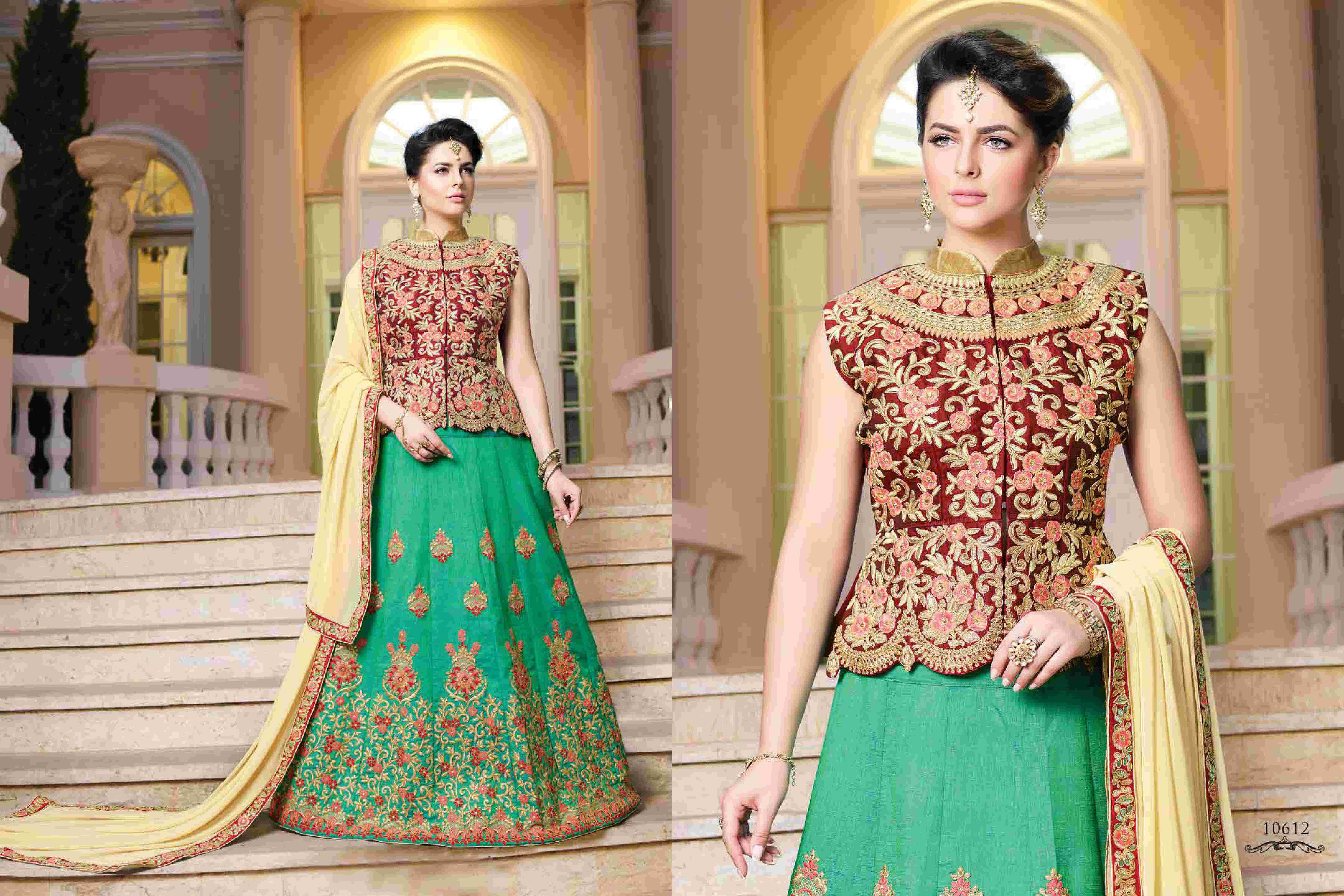 Fashion Sutra By Riddhoo Fashion 10611 To 10618 Series Designer Wedding Collection Beautiful Stylish Fancy Colorful Party Wear & Occasional Wear Georgette Embroidered Lehengas At Wholesale Price