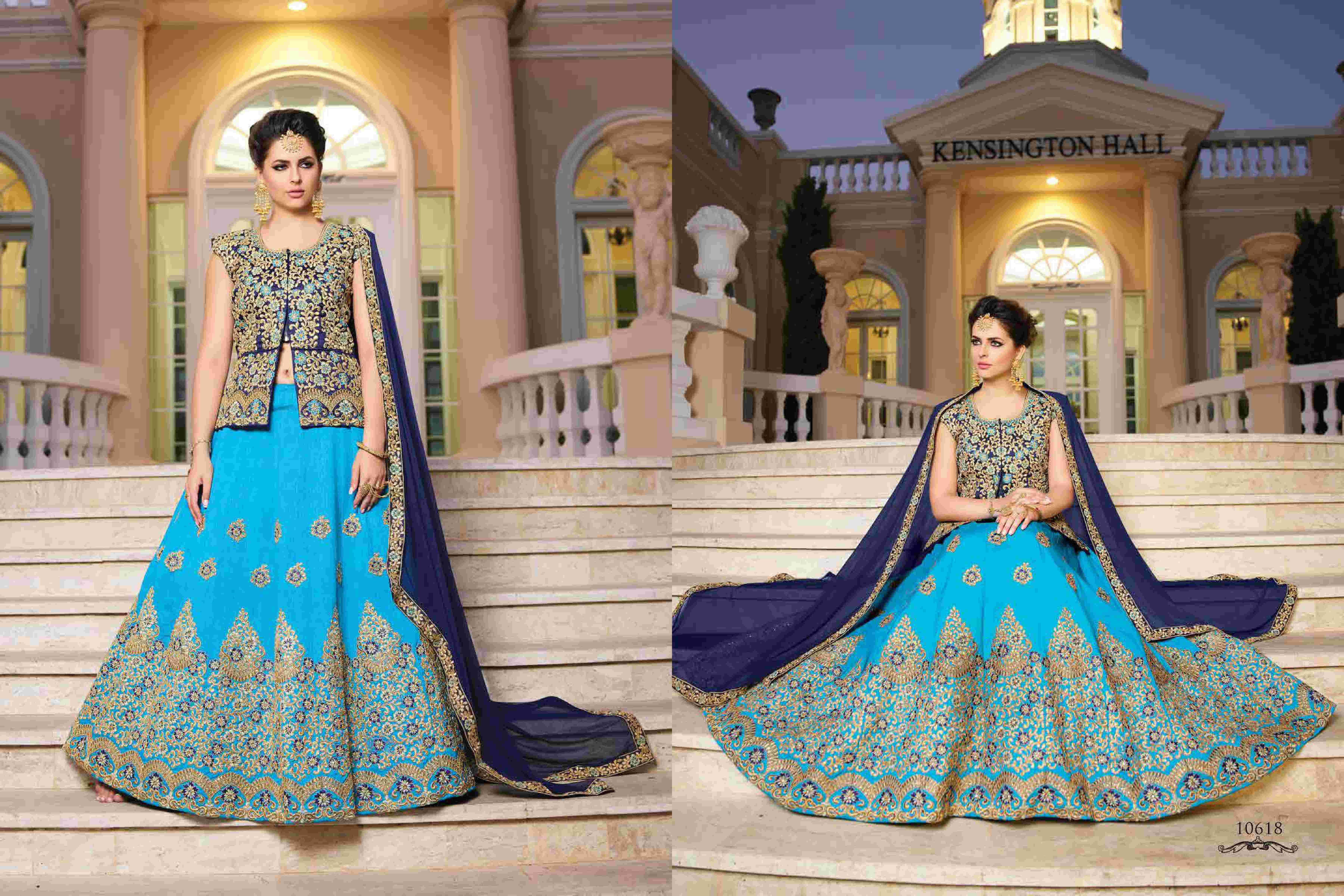 Fashion Sutra By Riddhoo Fashion 10611 To 10618 Series Designer Wedding Collection Beautiful Stylish Fancy Colorful Party Wear & Occasional Wear Georgette Embroidered Lehengas At Wholesale Price