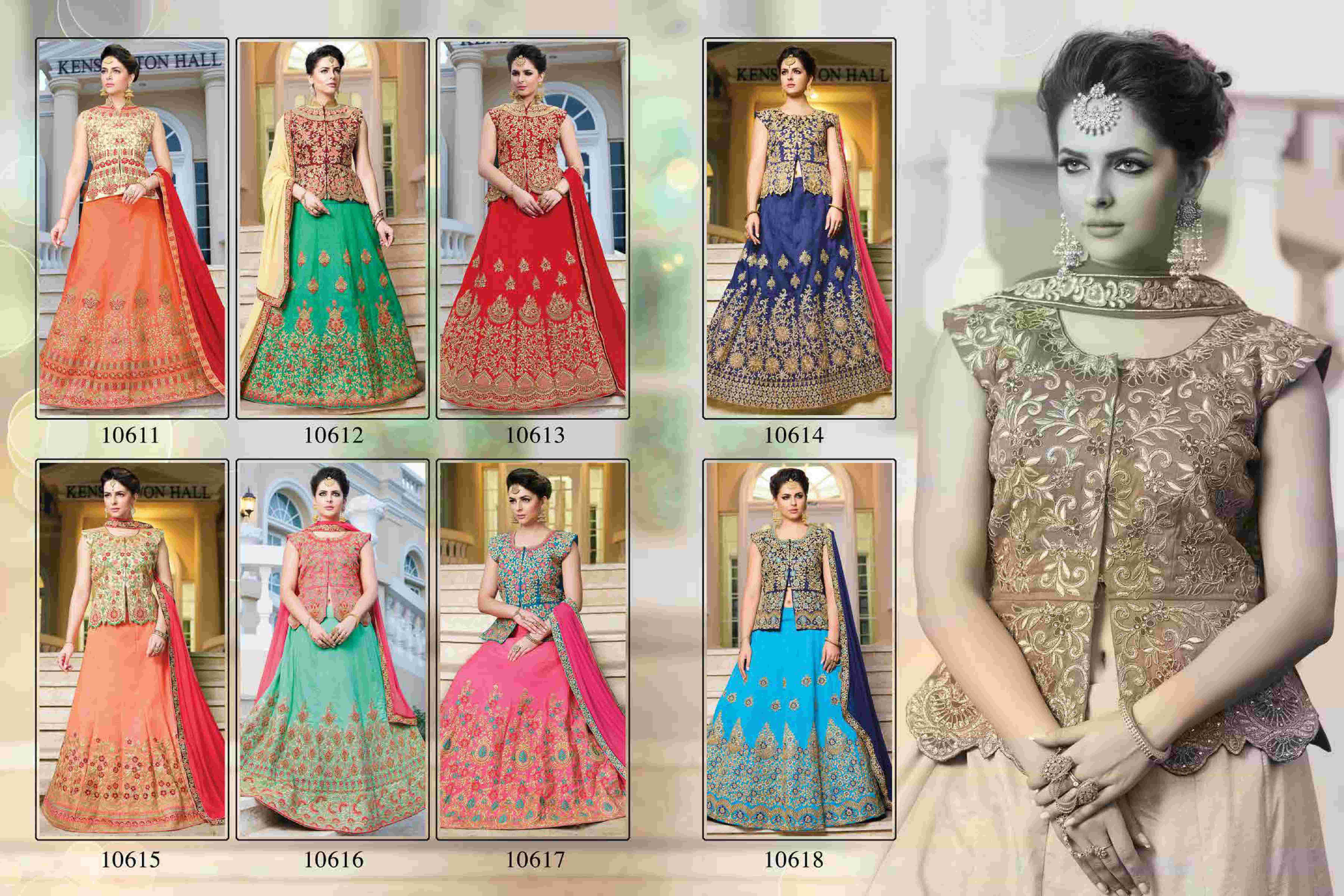 Fashion Sutra By Riddhoo Fashion 10611 To 10618 Series Designer Wedding Collection Beautiful Stylish Fancy Colorful Party Wear & Occasional Wear Georgette Embroidered Lehengas At Wholesale Price