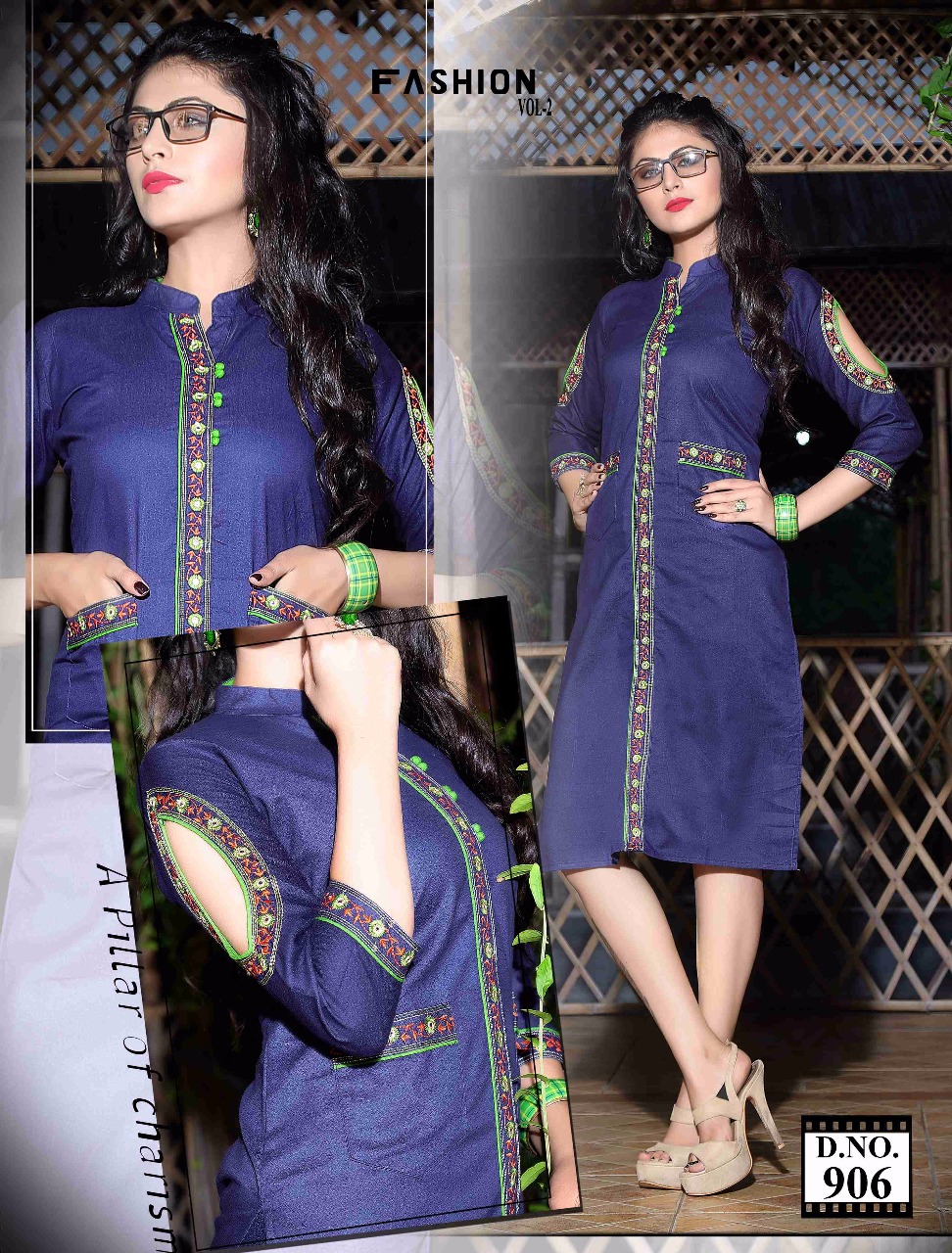 Fashion Vol-2 By Kaamiri 901 To 908 Series Beautiful Designer Kurtis Colorful Stylish Embroidered Casual Wear & Ready To Wear Denim Kurtis At Wholesale Price