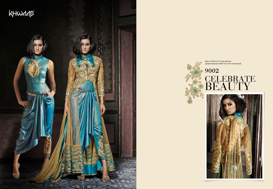 Festive Fusion Collection By Khwaab Beautiful Embroidered Designer Stylish Fancy Party Wear & Occasional Wear Ethnic Wear Dresses At Wholesale Price