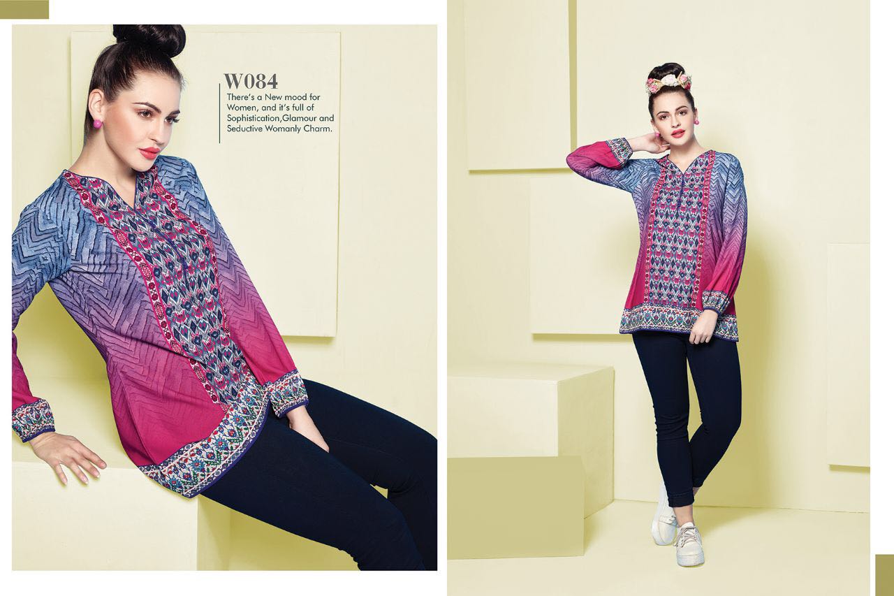 Flair Vol-7 By Eternal 081 To 092 Series Beautiful Stylish Colorful Fancy Beautiful Party Wear & Ethnic Wear Superior Muslin Printed Tops/ Kurtis At Wholesale Price