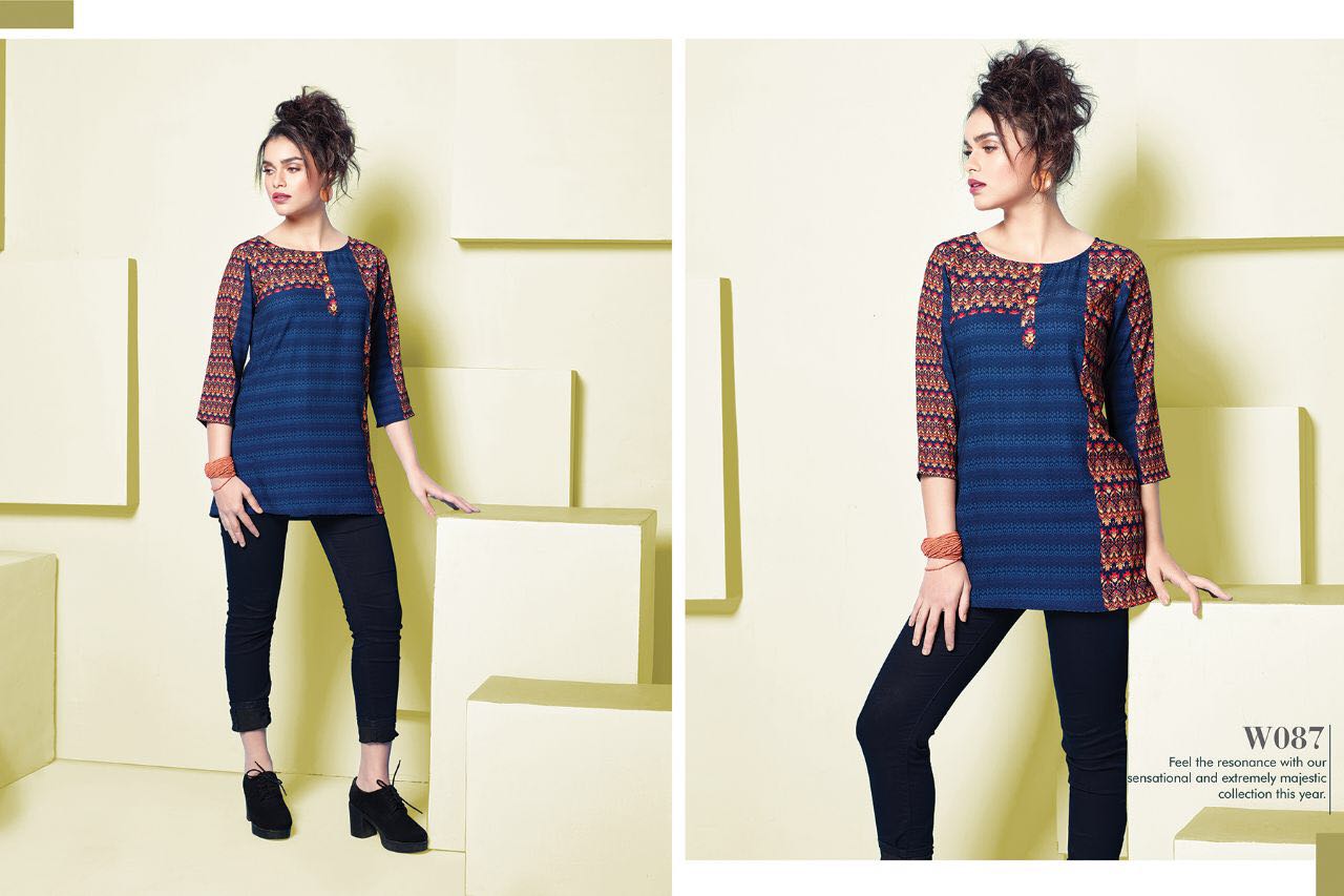 Flair Vol-7 By Eternal 081 To 092 Series Beautiful Stylish Colorful Fancy Beautiful Party Wear & Ethnic Wear Superior Muslin Printed Tops/ Kurtis At Wholesale Price