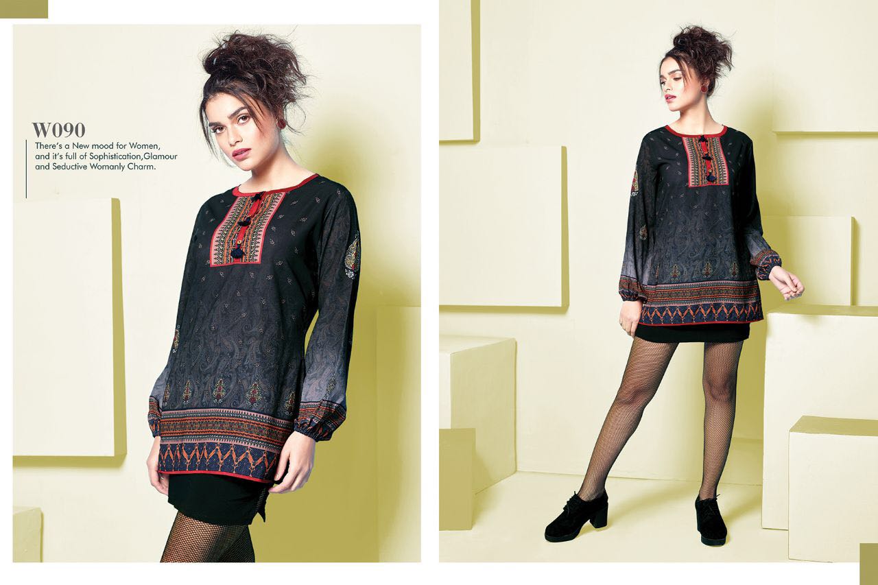 Flair Vol-7 By Eternal 081 To 092 Series Beautiful Stylish Colorful Fancy Beautiful Party Wear & Ethnic Wear Superior Muslin Printed Tops/ Kurtis At Wholesale Price