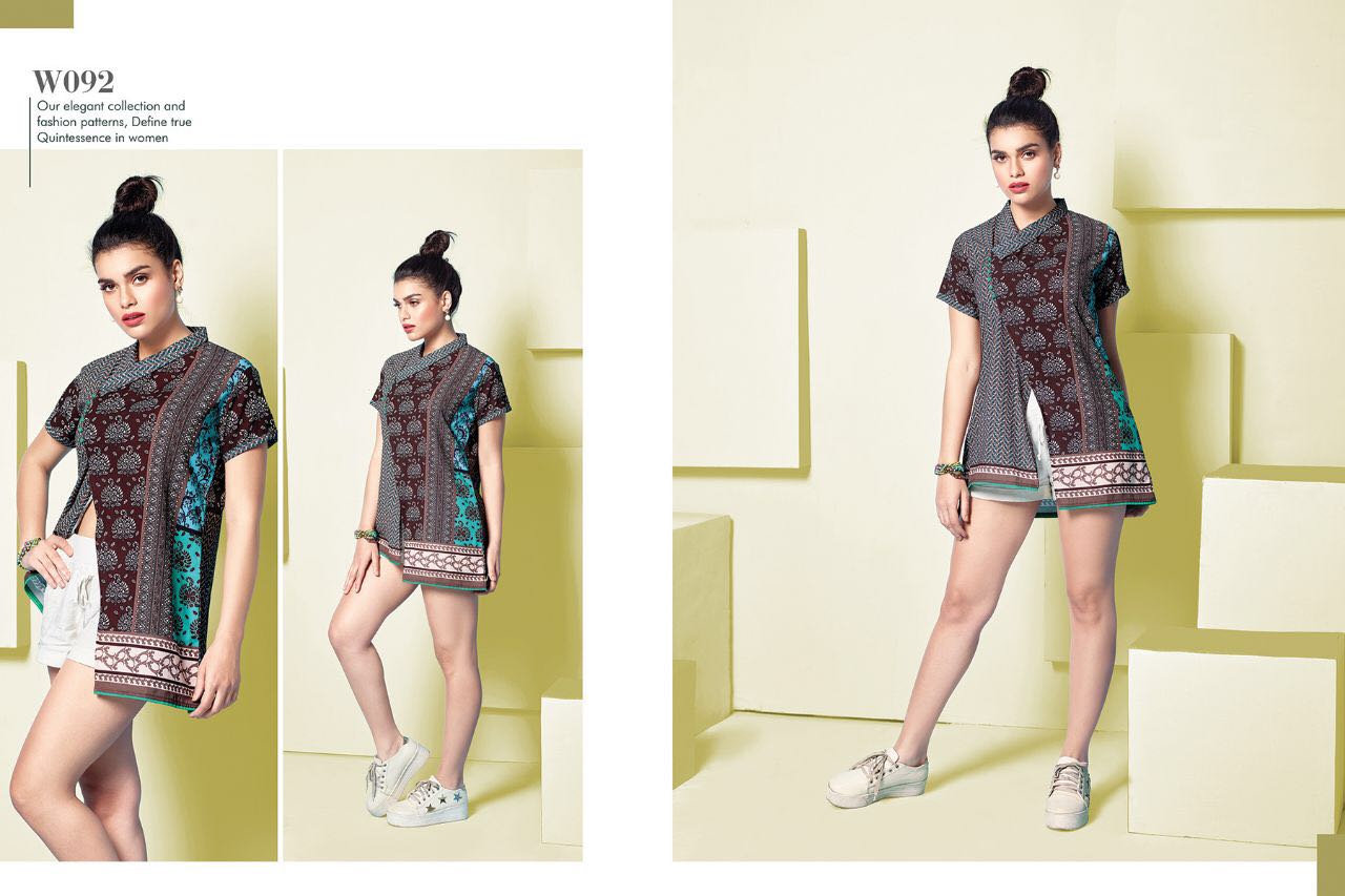 Flair Vol-7 By Eternal 081 To 092 Series Beautiful Stylish Colorful Fancy Beautiful Party Wear & Ethnic Wear Superior Muslin Printed Tops/ Kurtis At Wholesale Price