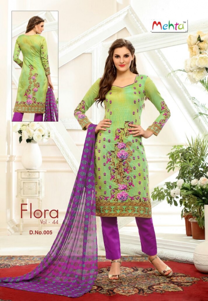 Flora Vol-44 By Mehta 001 To 010 Series Beautiful Pakistani Suits Colorful Fancy Casual Wear & Ethnic Wear Cotton Printed Dresses At Wholesale Price