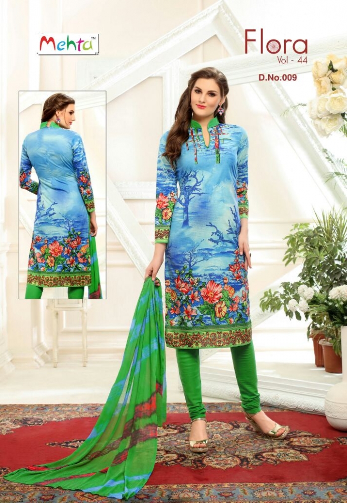 Flora Vol-44 By Mehta 001 To 010 Series Beautiful Pakistani Suits Colorful Fancy Casual Wear & Ethnic Wear Cotton Printed Dresses At Wholesale Price
