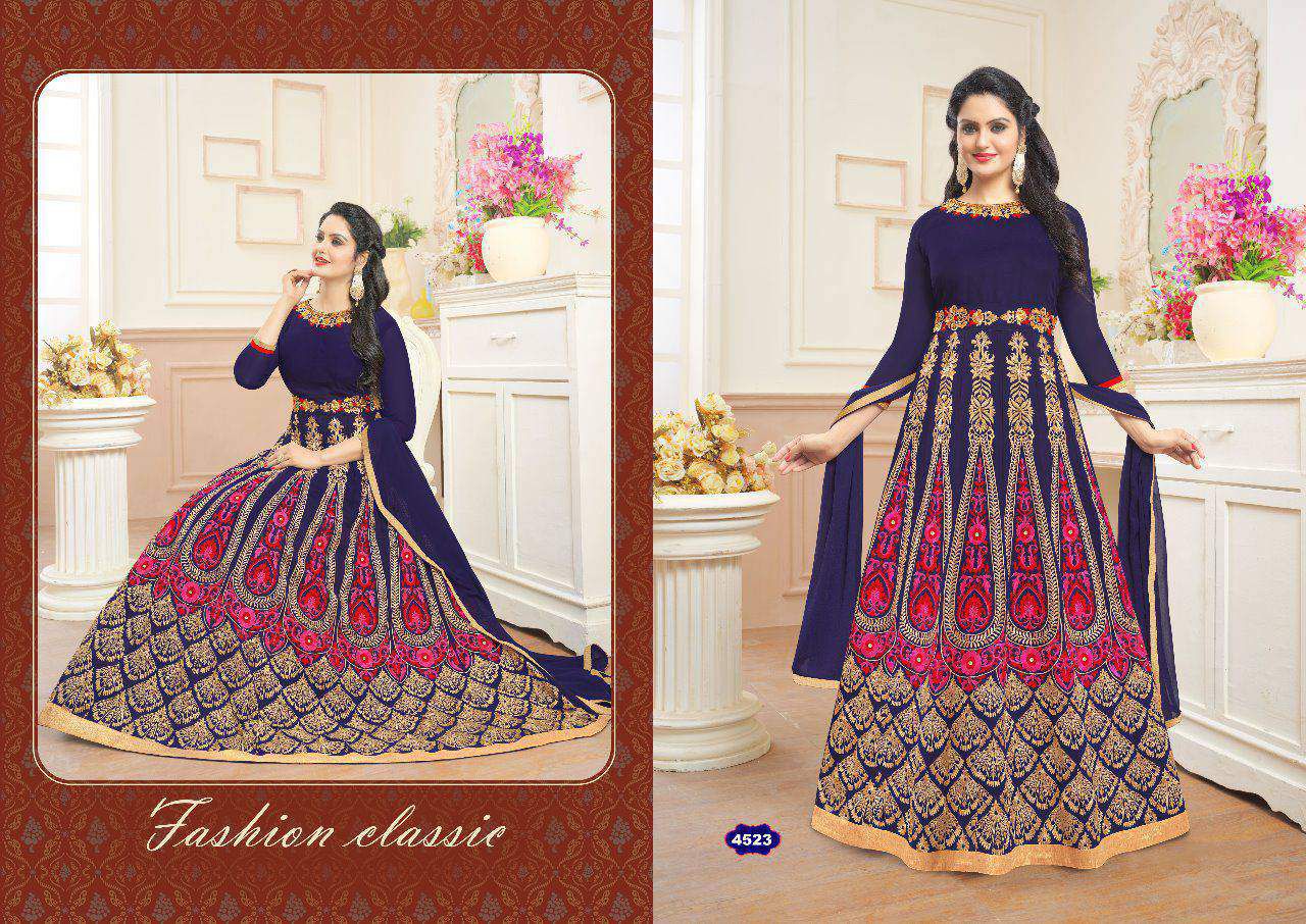 Florence Bridal Vol-6 By A.m.fashion 4521 To 4524 Series Designer Beautiful Colorful Wedding Collection Party Wear & Occasional Wear Faux Georgette/ Silk Dresses At Wholesale Price