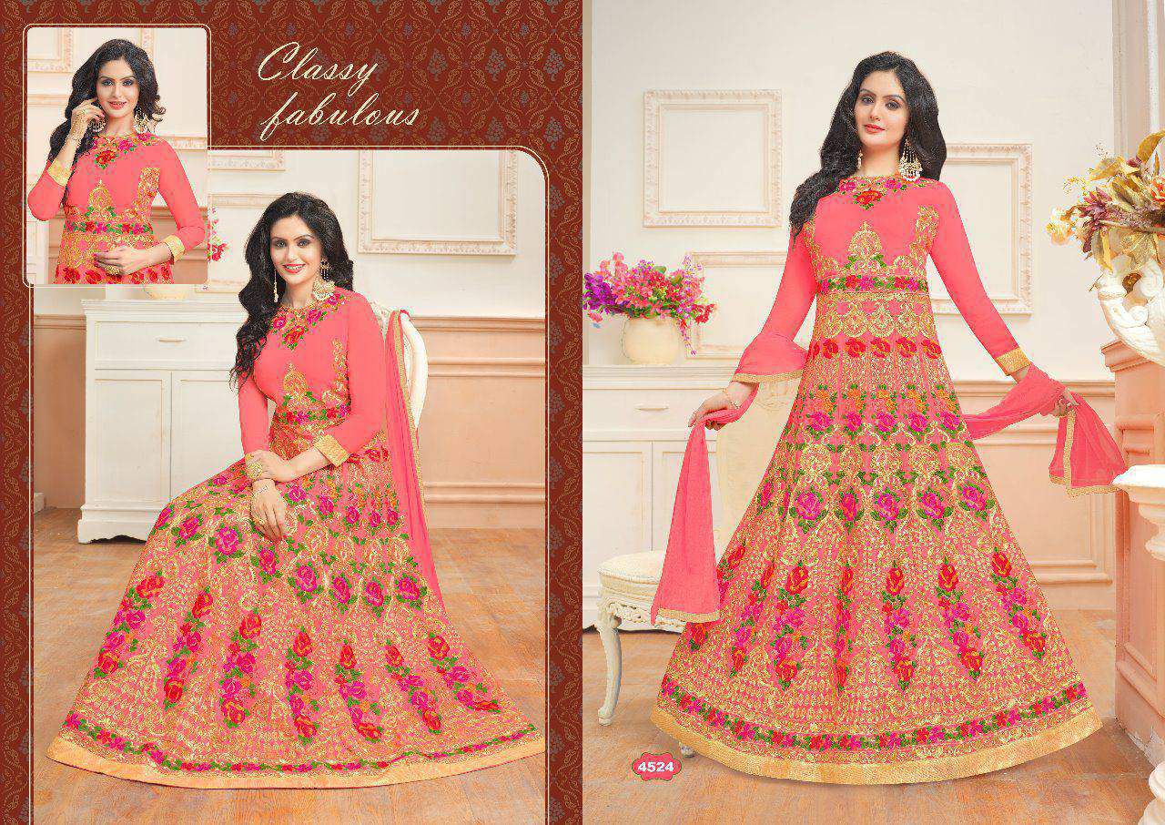 Florence Bridal Vol-6 By A.m.fashion 4521 To 4524 Series Designer Beautiful Colorful Wedding Collection Party Wear & Occasional Wear Faux Georgette/ Silk Dresses At Wholesale Price