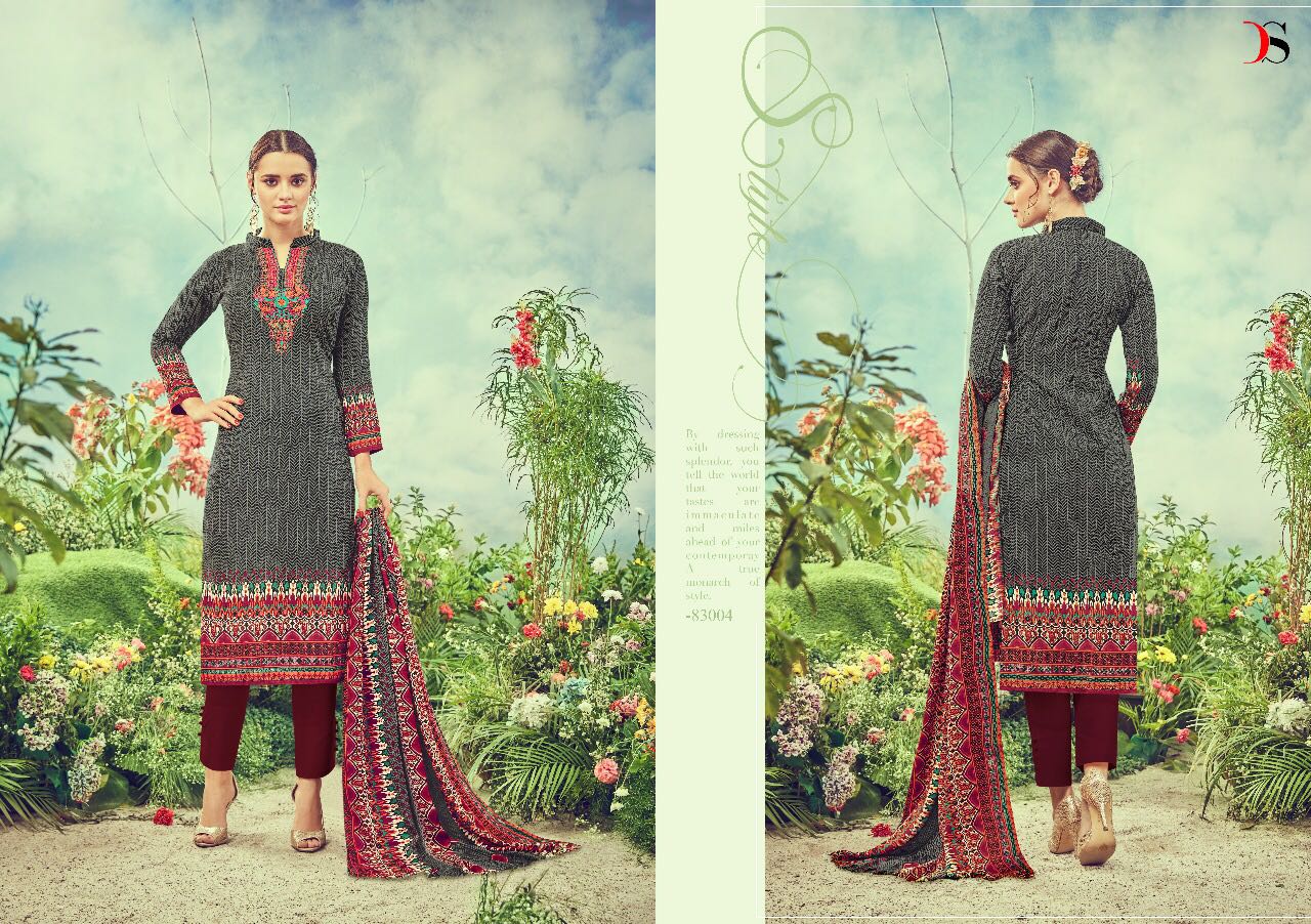 Florence Vol-3 By Deepsy Suits 83001 To 83008 Series Beautiful Stylish Colorful Fancy Casual Wear & Ethnic Wear Pure Cotton Satin Dresses At Wholesale Price