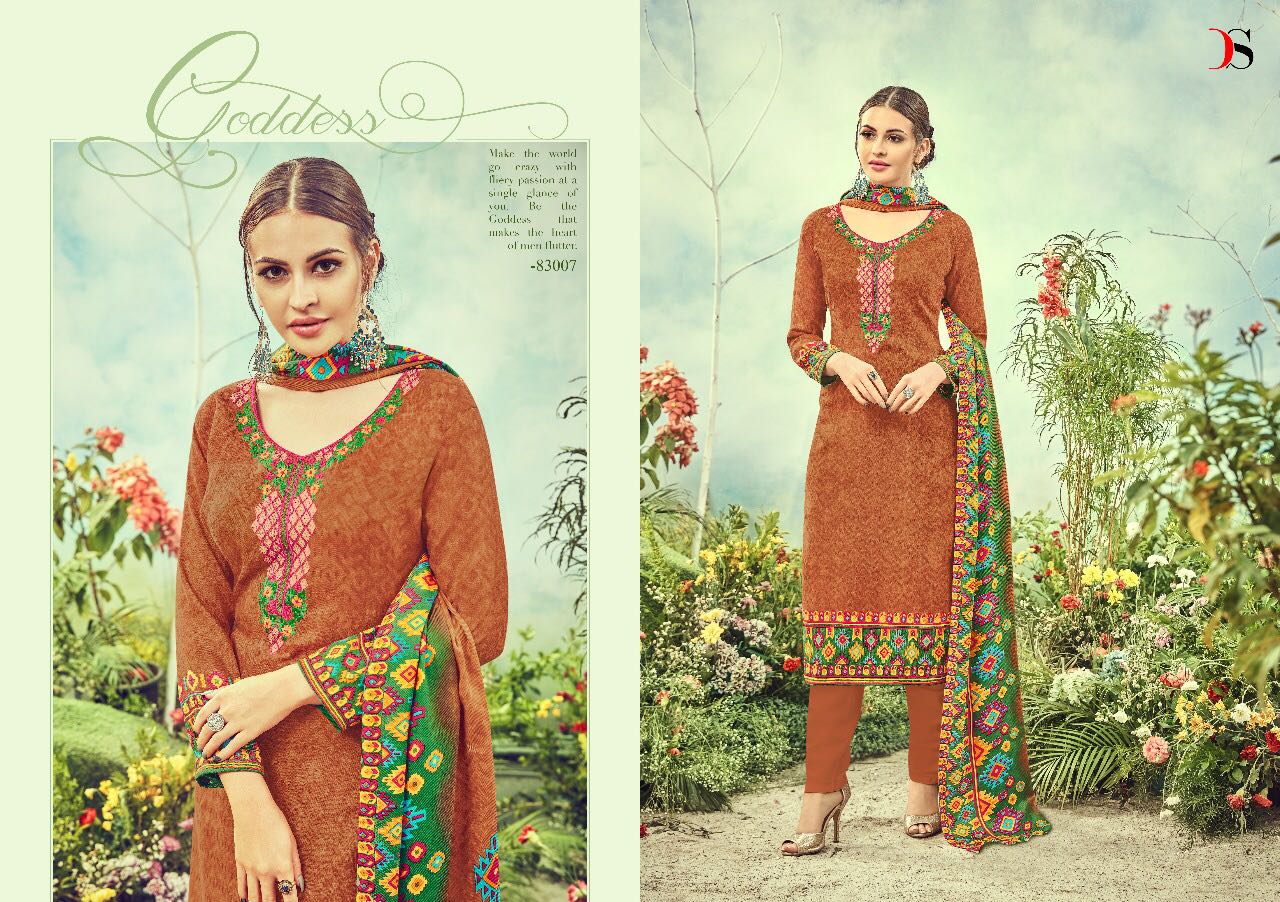 Florence Vol-3 By Deepsy Suits 83001 To 83008 Series Beautiful Stylish Colorful Fancy Casual Wear & Ethnic Wear Pure Cotton Satin Dresses At Wholesale Price