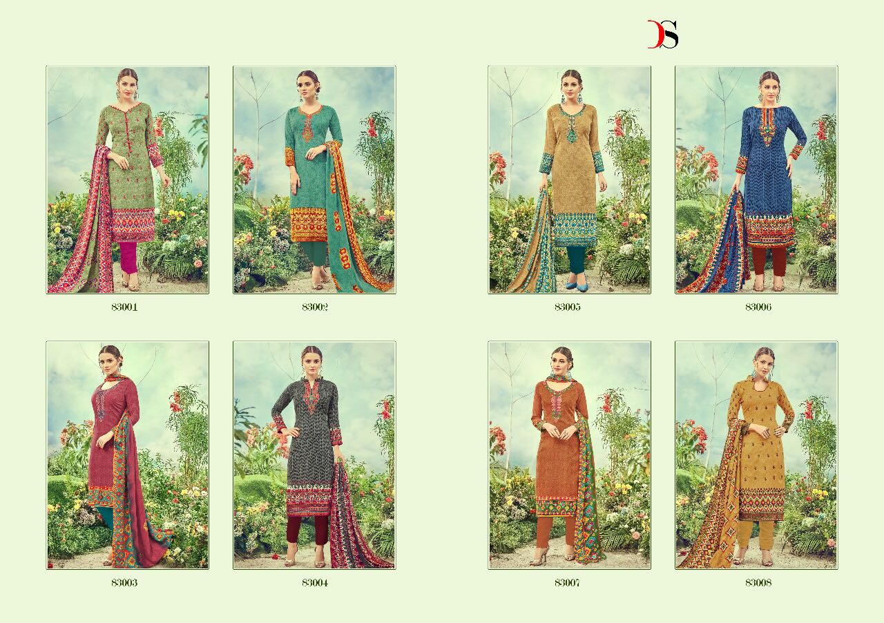 Florence Vol-3 By Deepsy Suits 83001 To 83008 Series Beautiful Stylish Colorful Fancy Casual Wear & Ethnic Wear Pure Cotton Satin Dresses At Wholesale Price