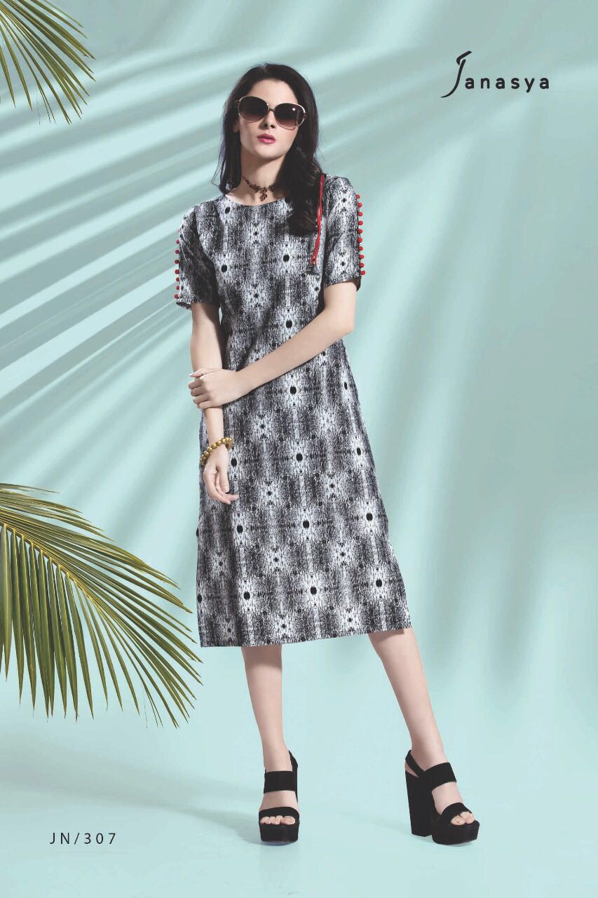 Flowers By Janasya 301 To 310 Series Stylish Fancy Beautiful Colorful Party Wear & Ethnic Wear Jaipuri Cotton Printed Kurtis At Wholesale Price