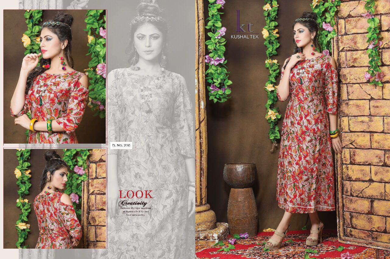 Frepic By Kushal Tex 207 To 217 Series Beautiful Stylish Colorful Fancy Casual Wear & Ethnic Wear Heavy Rayon Printed Kurtis At Wholesale Price