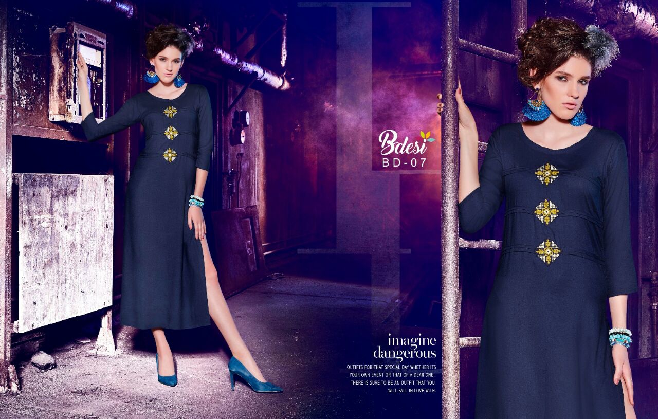 Fusion Craft By Vasanche 07 To 16 Western Beautiful Stylish Designer Embroidered Party Wear Rayon Kurtis At Wholesale Price