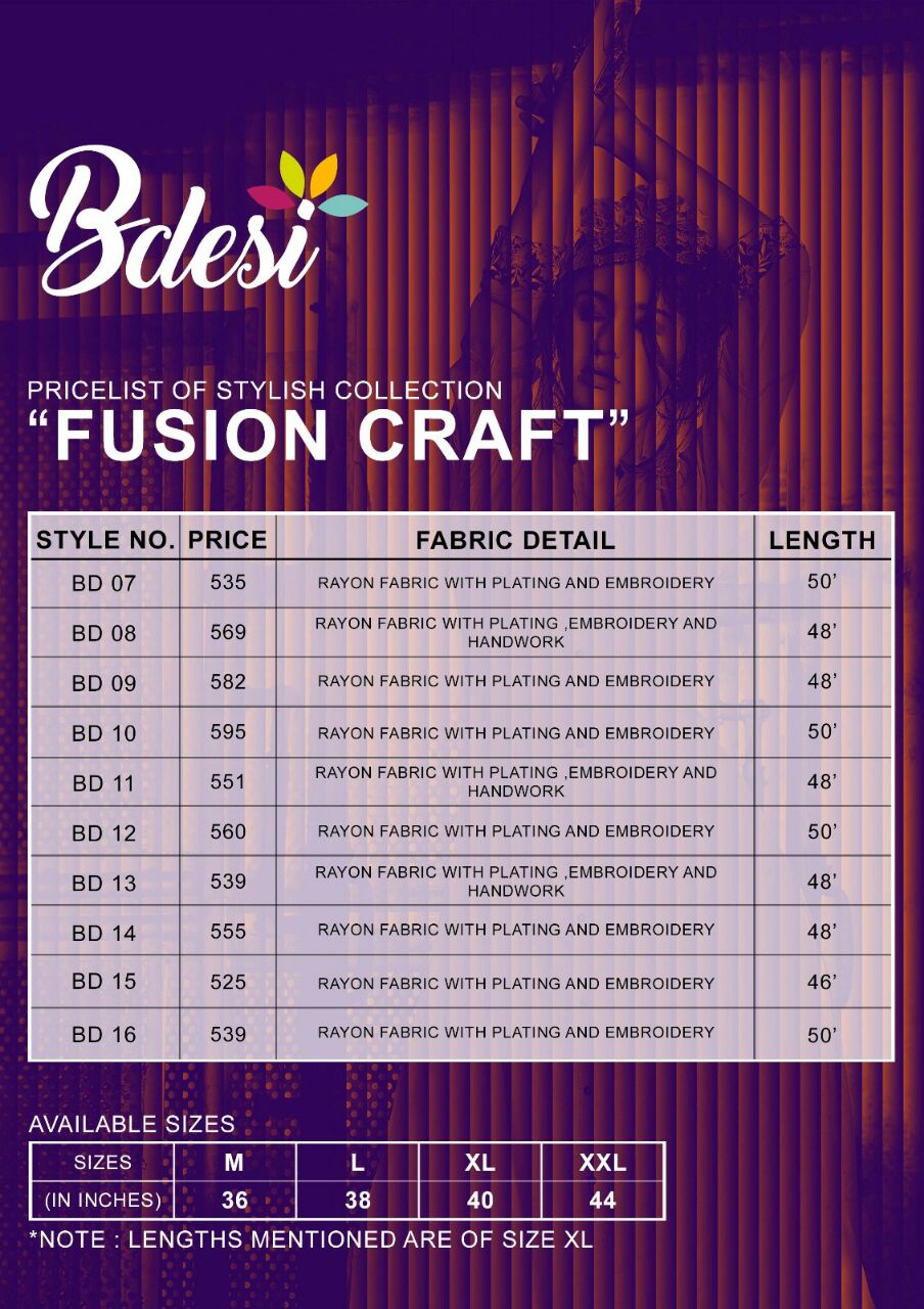 Fusion Craft By Vasanche 07 To 16 Western Beautiful Stylish Designer Embroidered Party Wear Rayon Kurtis At Wholesale Price