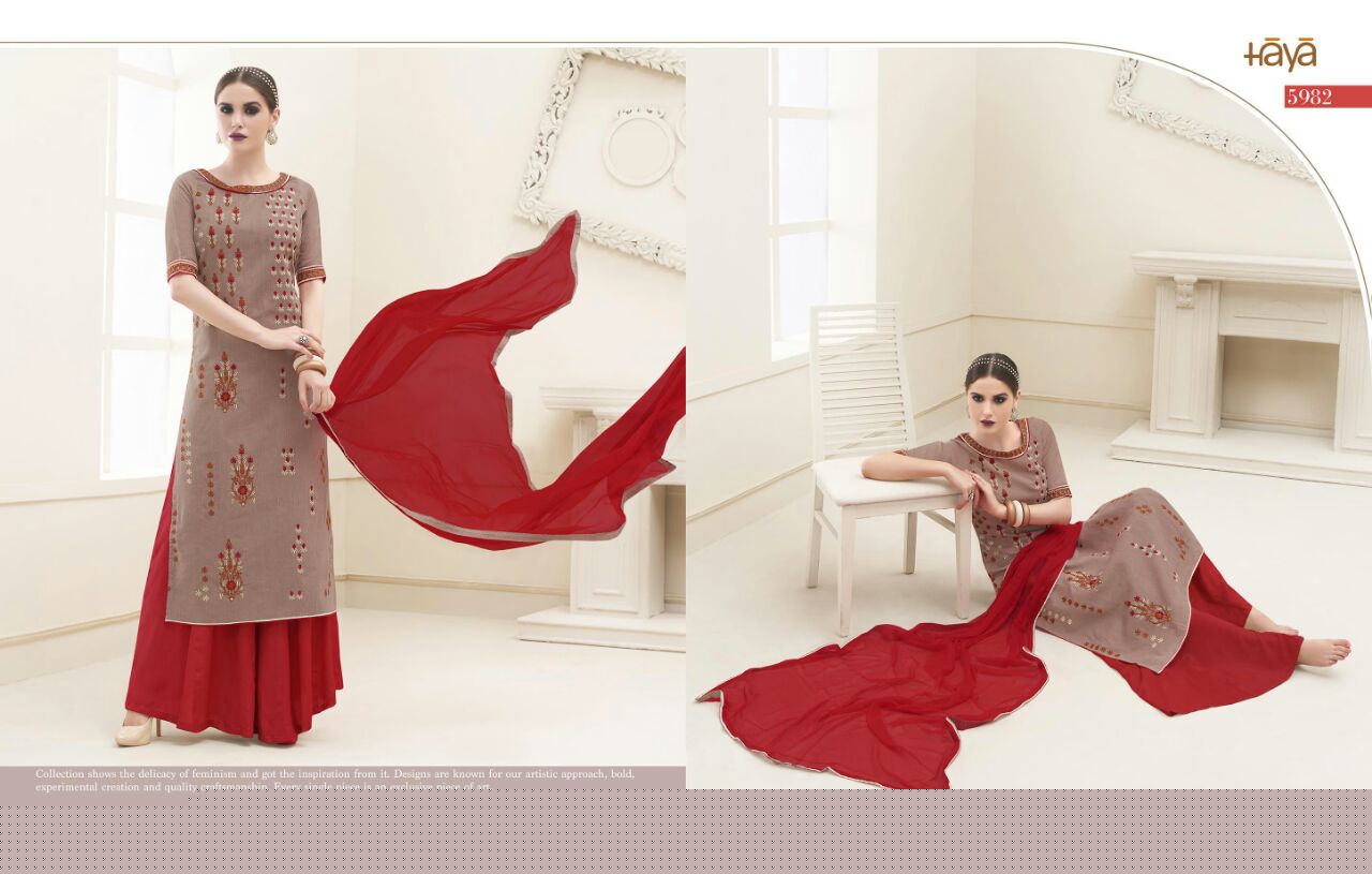 glam By Haya 5971 To 5982 Series Bollywood Beautiful Stylish Designer Floral Embroidered Party Wear Occasional Wear Pure Cotton Dresses At Wholesale Price