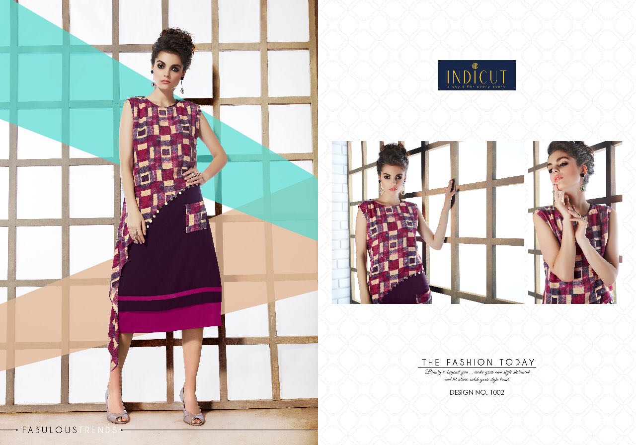 Glamour By Indicut 1001 To 1010 Series Stylish Colorful Beautiful Fancy Casual Wear & Ready To Wear Rayon Printed Kurtis At Wholesale Price