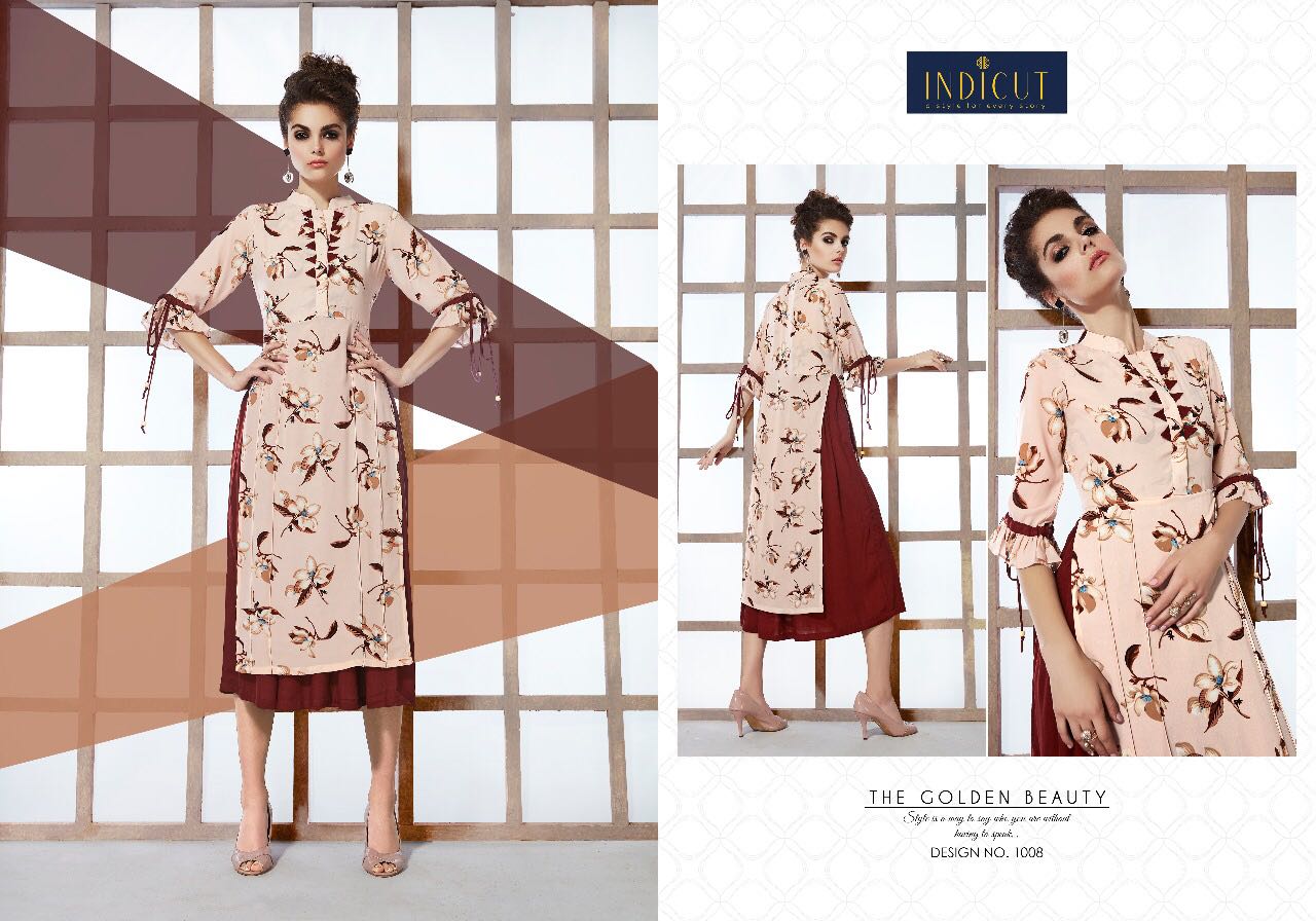 Glamour By Indicut 1001 To 1010 Series Stylish Colorful Beautiful Fancy Casual Wear & Ready To Wear Rayon Printed Kurtis At Wholesale Price