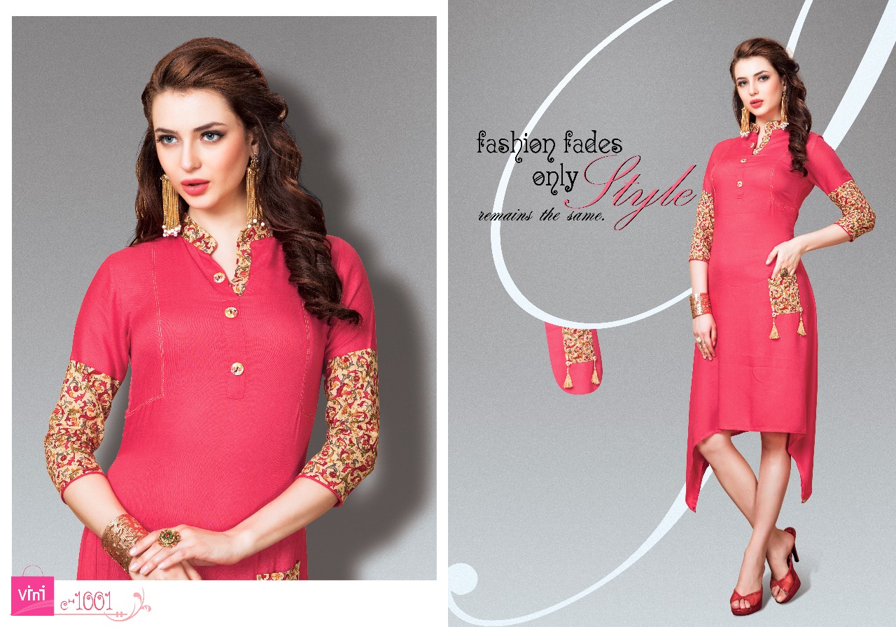 Grace Lyn By Vini 1001 To 1009 Series Designer Western Kurtis Fancy Casual Wear & Ready To Wear Rayon & Cotton Printed Kurtis At Wholesale Price