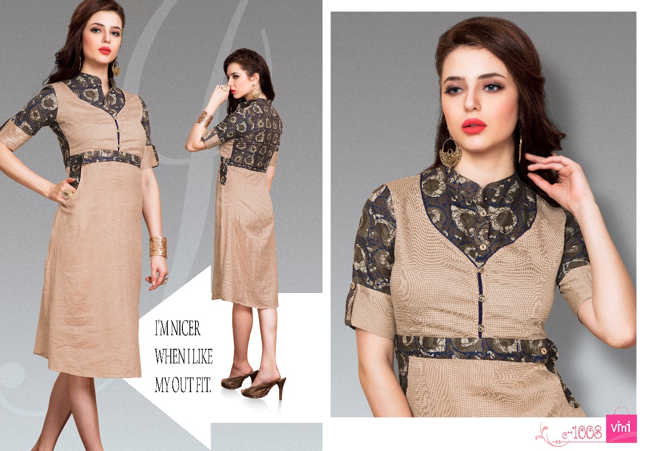 Grace Lyn By Vini 1001 To 1009 Series Designer Western Kurtis Fancy Casual Wear & Ready To Wear Rayon & Cotton Printed Kurtis At Wholesale Price