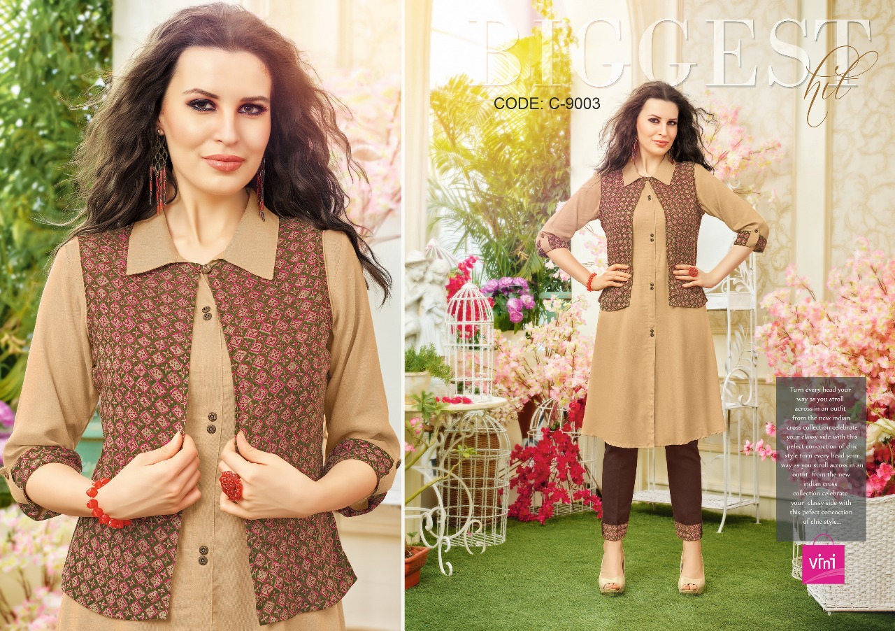 Gratel By Vini 9001 To 9011 Series Designer Stylish Colorful Fancy Beautiful Party Wear & Ethnic Wear Cotton & Rayon Printed Kurtis At Wholesale Price