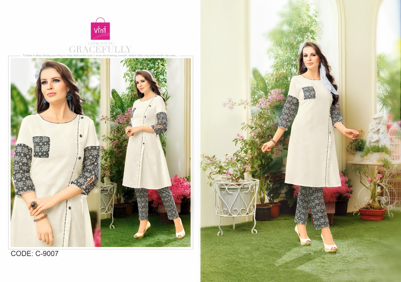 Gratel By Vini 9001 To 9011 Series Designer Stylish Colorful Fancy Beautiful Party Wear & Ethnic Wear Cotton & Rayon Printed Kurtis At Wholesale Price