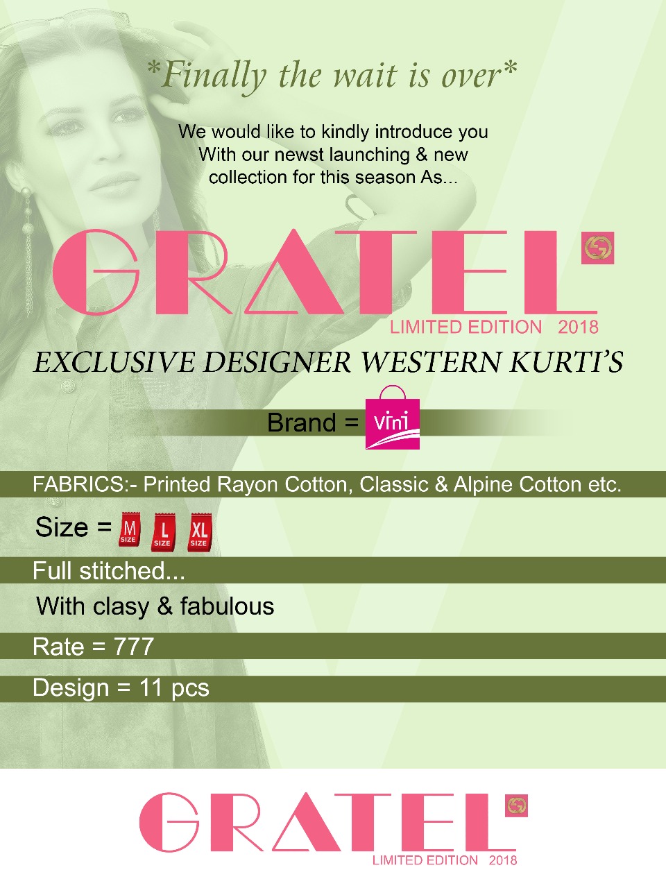 Gratel By Vini 9001 To 9011 Series Designer Stylish Colorful Fancy Beautiful Party Wear & Ethnic Wear Cotton & Rayon Printed Kurtis At Wholesale Price