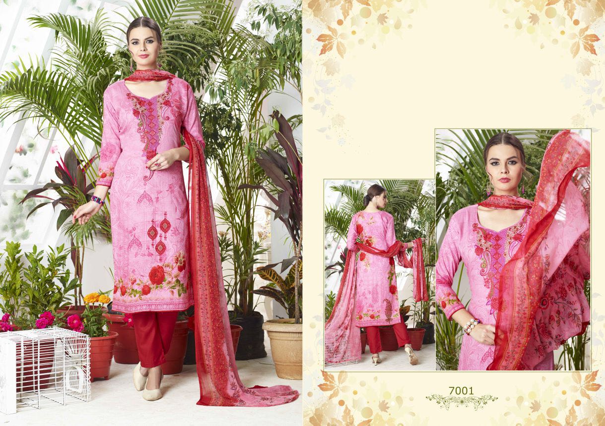 Gulaal Vol-3 By Aayesha Arts 7001 To 7008 Series Beautiful Stylish Colorful Fancy Pakistani Party Wear & Ethnic Wear Pure Cambric Dresses At Wholesale Price