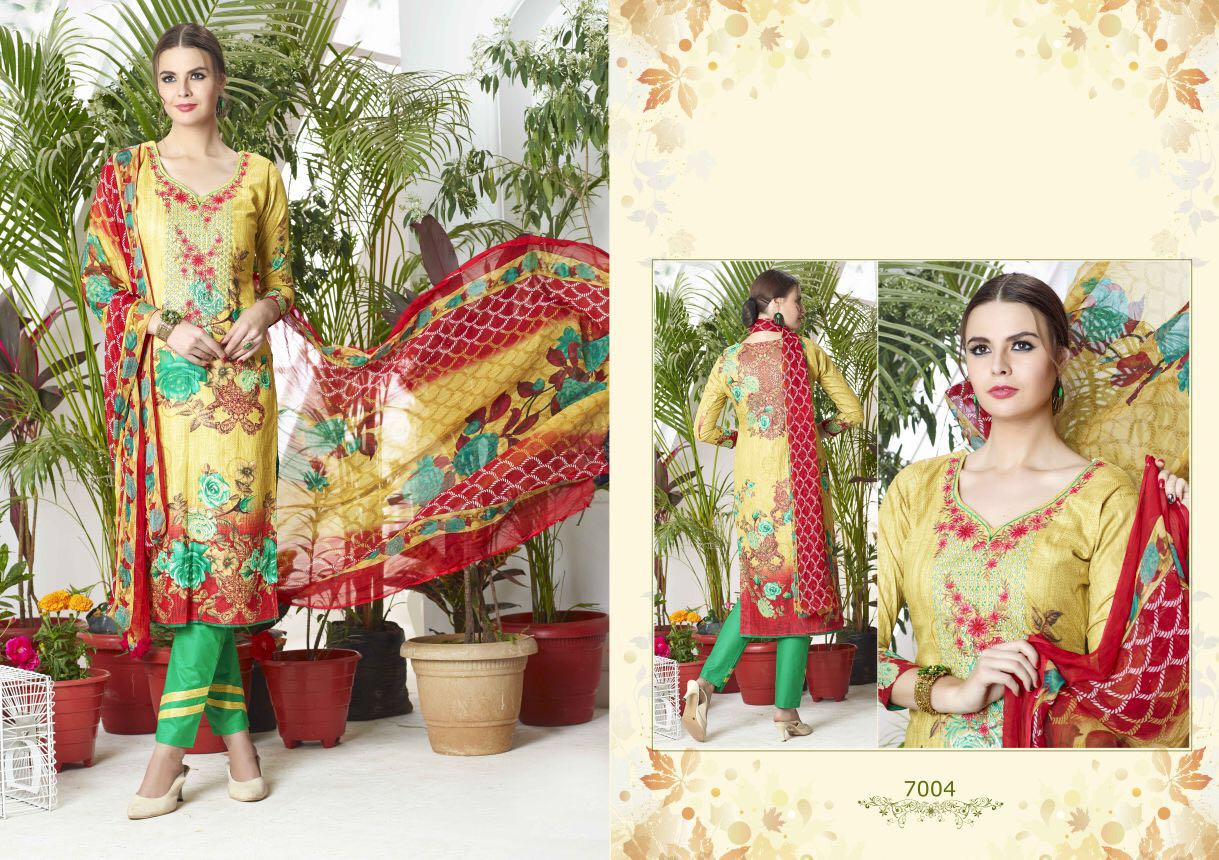 Gulaal Vol-3 By Aayesha Arts 7001 To 7008 Series Beautiful Stylish Colorful Fancy Pakistani Party Wear & Ethnic Wear Pure Cambric Dresses At Wholesale Price