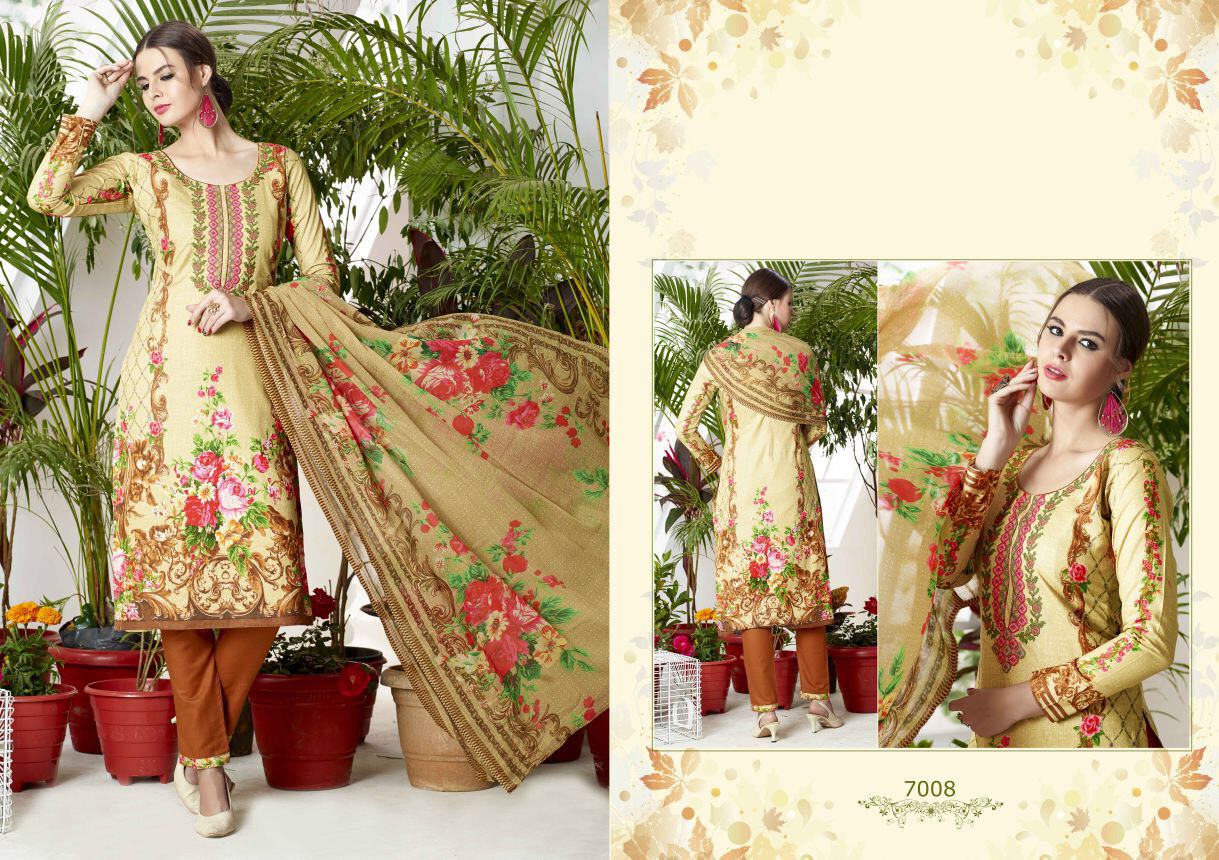 Gulaal Vol-3 By Aayesha Arts 7001 To 7008 Series Beautiful Stylish Colorful Fancy Pakistani Party Wear & Ethnic Wear Pure Cambric Dresses At Wholesale Price