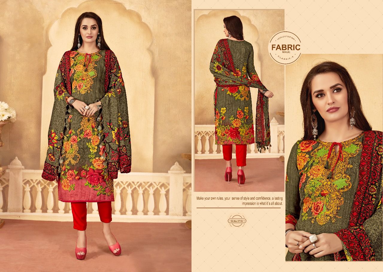 Hasarat By Kalyan Prints 1713 To 1724 Series Pure Pashmina With Digital Print Winter Wear & Casual Wear Dresses At Wholesale Price